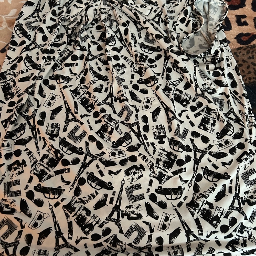 Karl lagerfield black white top